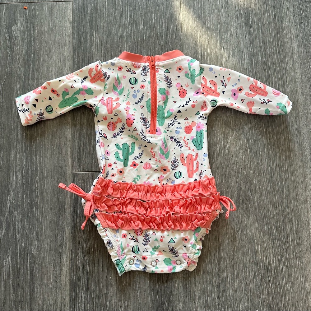 RuffleButts - Desert Blossoms One Piece Rash Guard - Picture 2 of 5